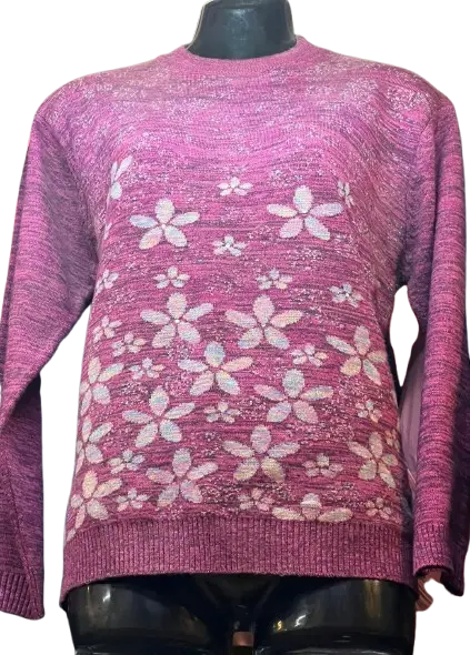 Floral patterned long-sleeved sweater